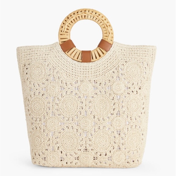 Talbots Crochet Round Handle Tote Bag - Picture 2 of 10